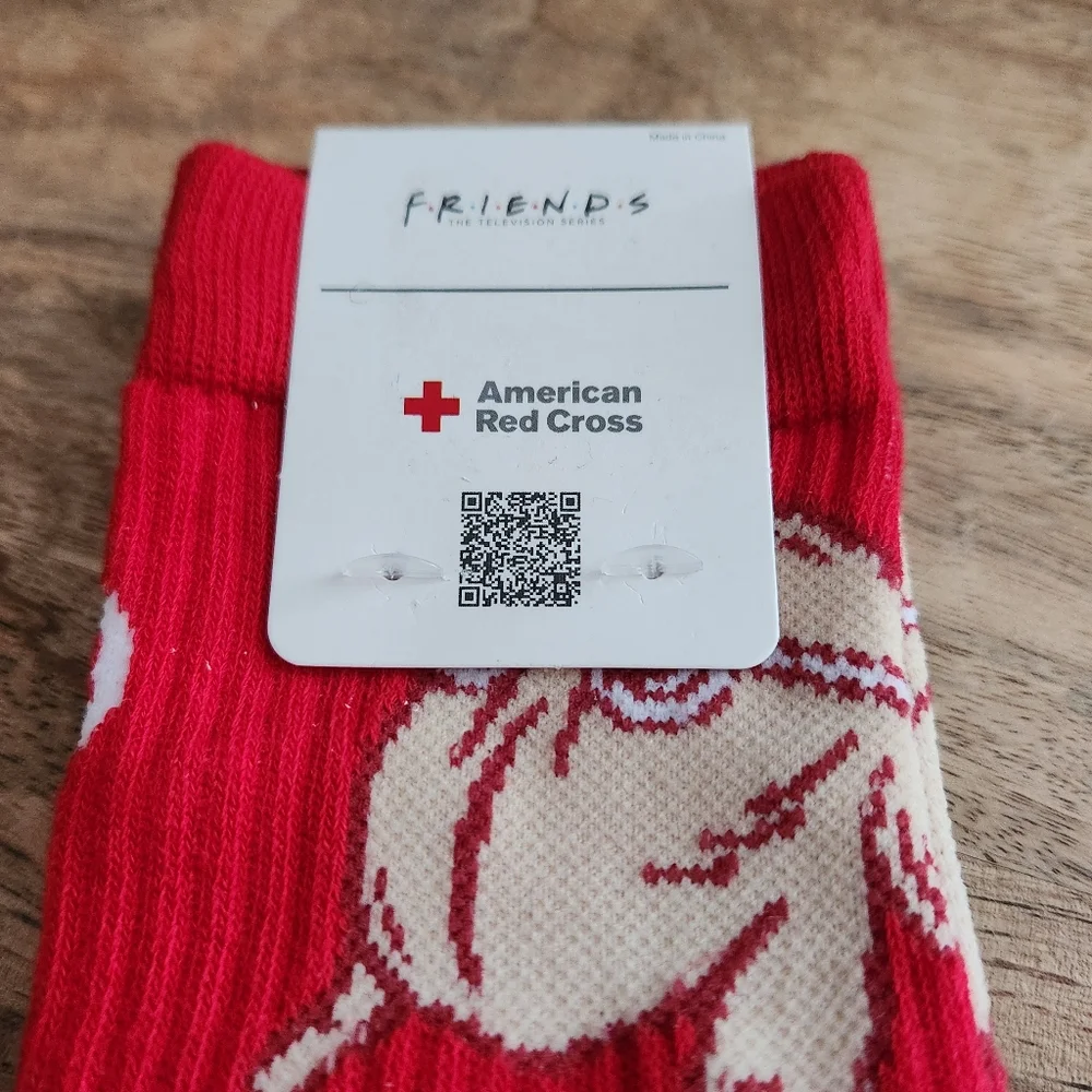 Friends Central Perk and American Red Cross Snowflake Socks